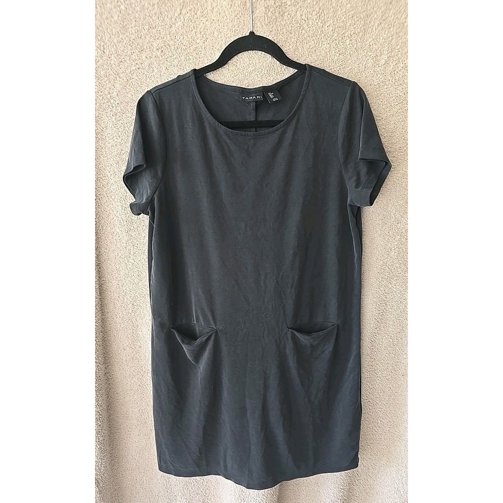 Tahari Dress‎ Gray Modal Blend Lightweight Pockets Soft! Size L